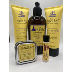 The Naked Bee Organic Hand & Body Lotion Set with Travel Candle - Chai Tea Scent